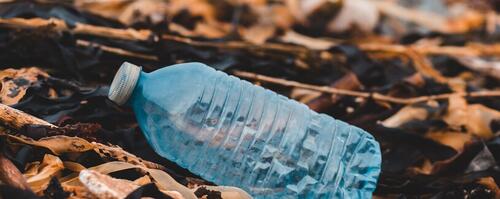 plastic bottle on beach