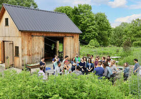 people at yale farm in west campus