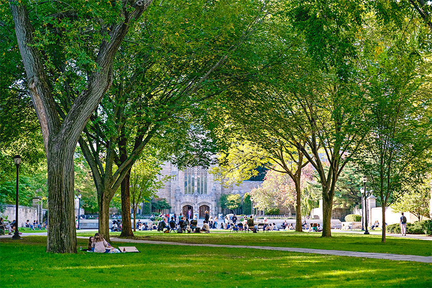 A photo of Cross Campus at Yale University