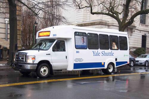 yale shuttle on street