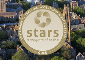 STARS gold logo in the middle of campus shot